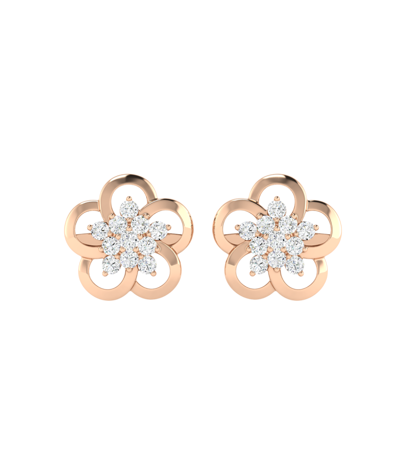 18K Gold Daisy Glow Earrings with Diamonds