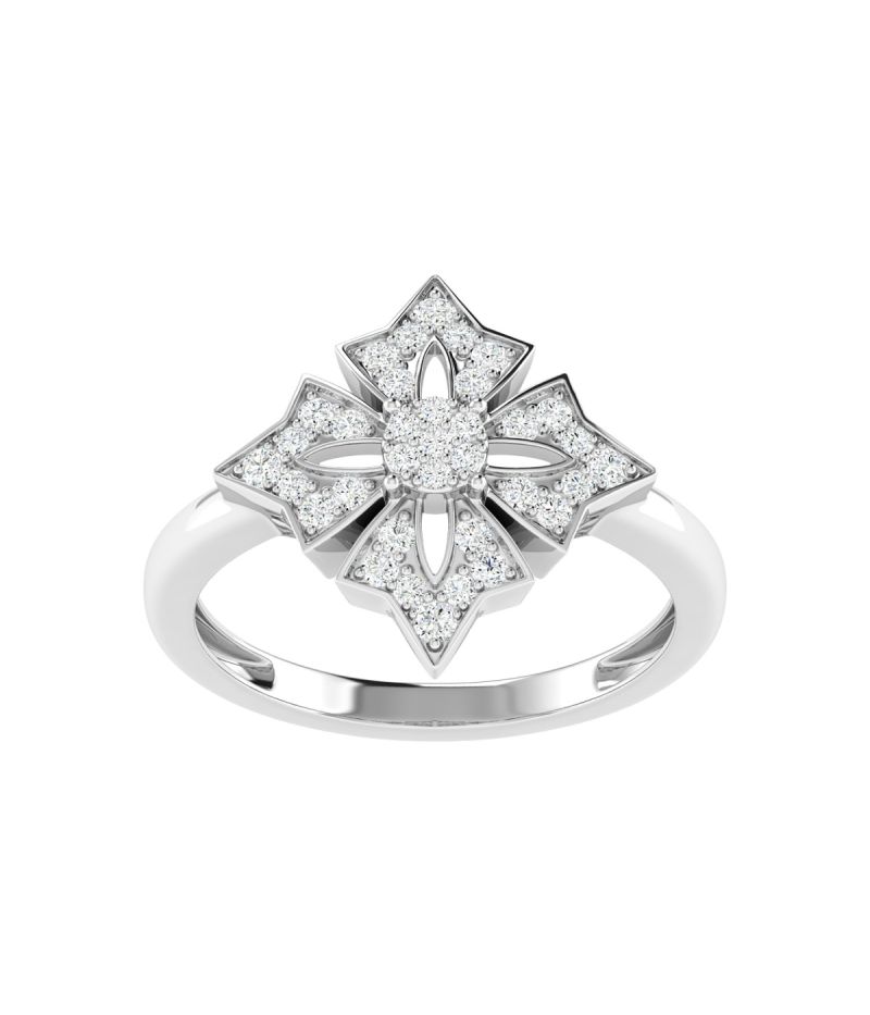 18K Gold Regal Petal Ring with Diamonds