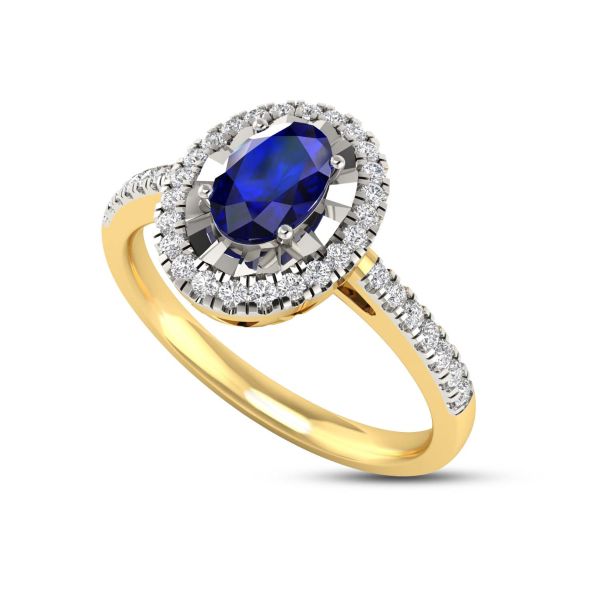 BLUE SAPPHIRE DIAMOND RING - PGRNG27262 | Gold & Diamond Jewellery Dubai  UAE | Pure Gold Jewellers