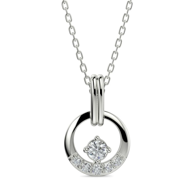 Luminous Circle Pendant with 0.11 CTS and 18K gold