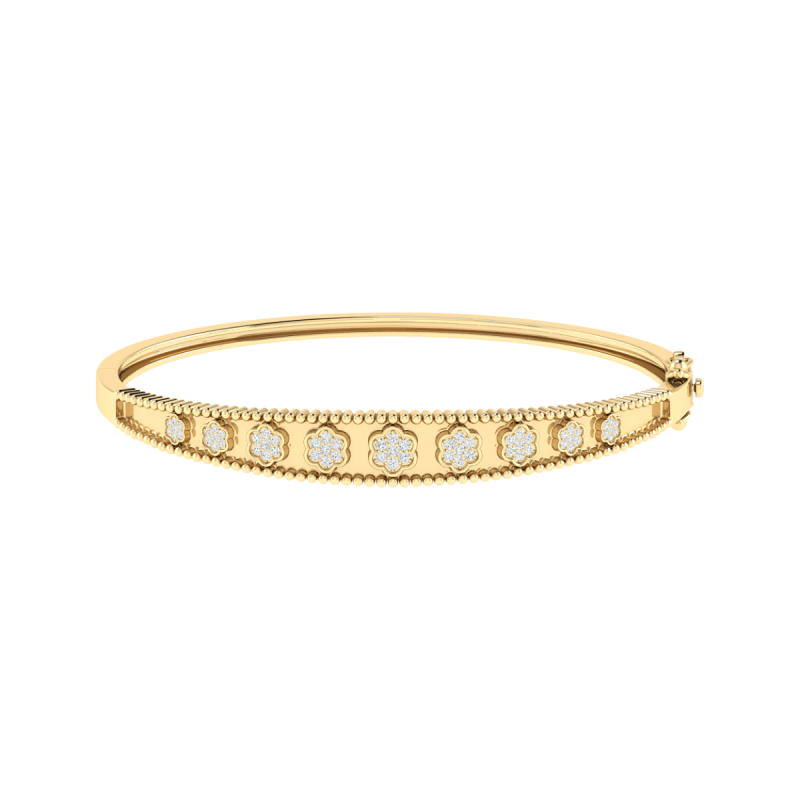 18K Gold Rosy Charm Bracelet with Diamonds