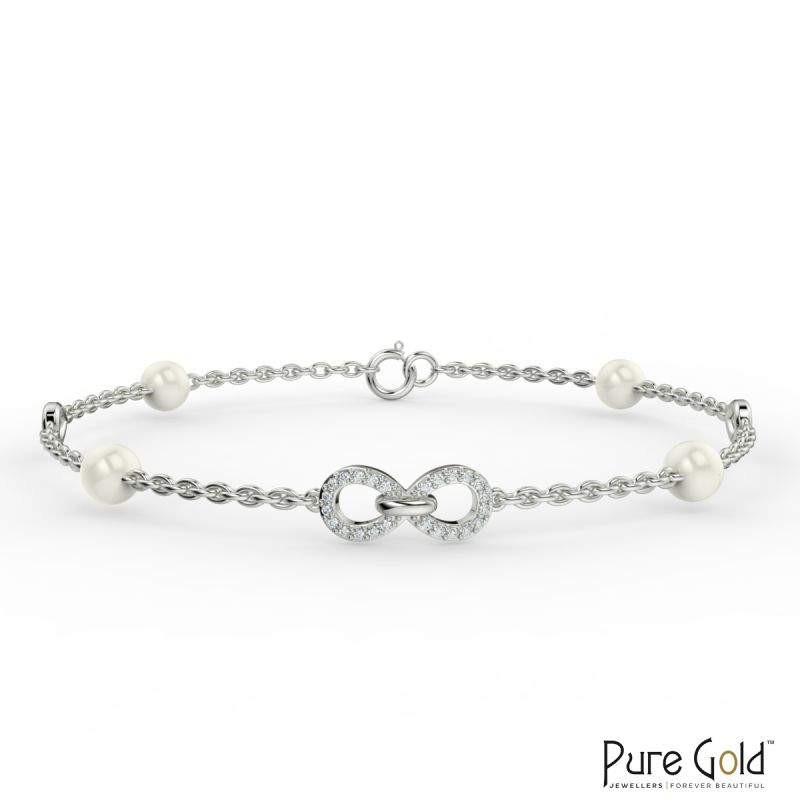 Oystra Pearl Elegance Bracelet 0.1 CTS and 18K gold