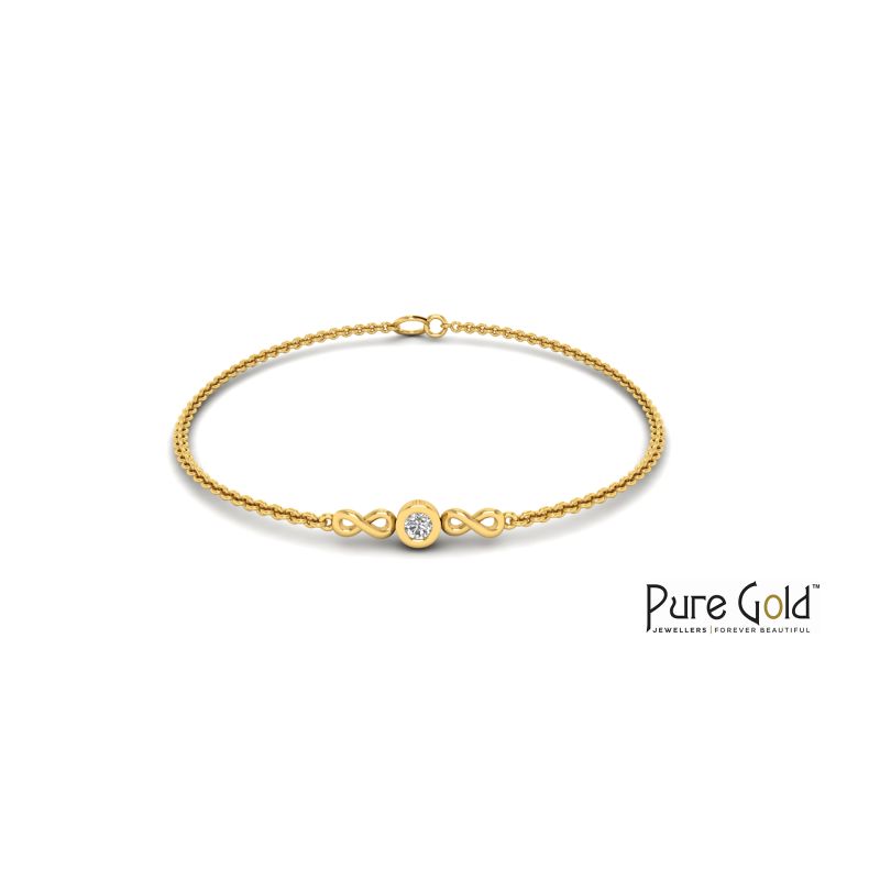 Infinity Diamond Bracelet (0.1CTS and 18K gold)