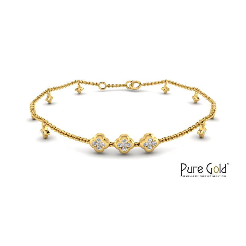 Floral Charm Diamond Bracelet - PGBRG29451