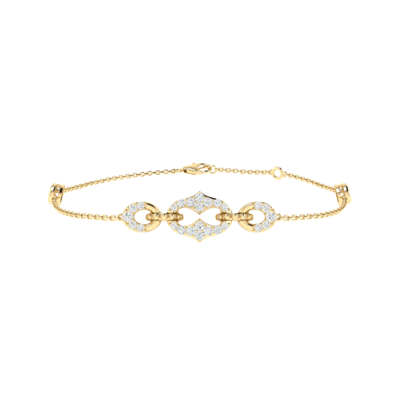 18K Gold Infinite Link Bracelet with Diamonds