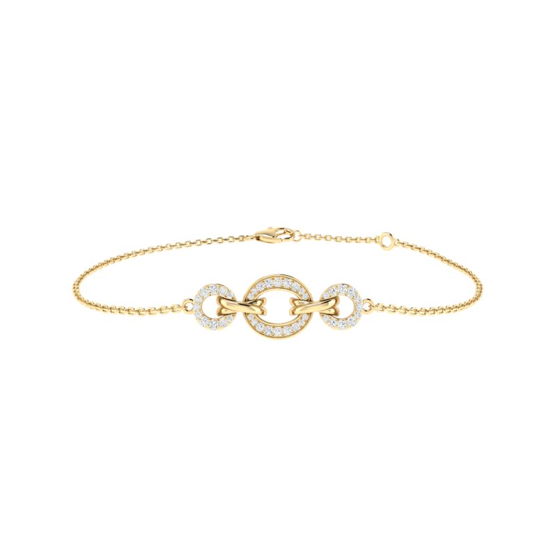 18K Gold Knotline Bracelet with Diamonds