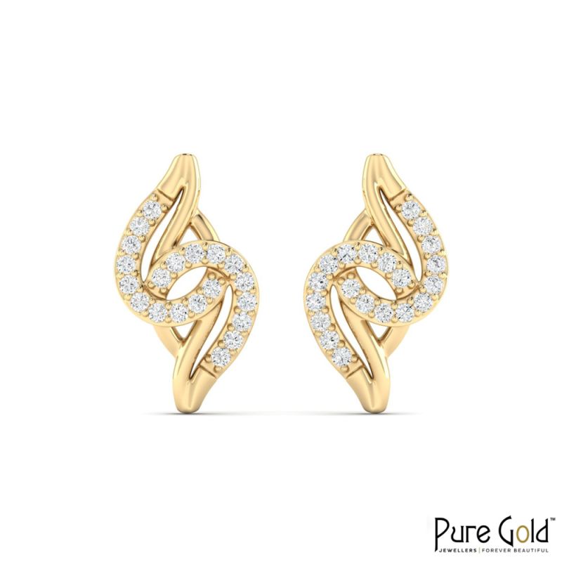 18 Karat Gold Soul Bound Earrings with Diamonds