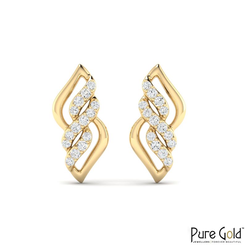 18 Karat Gold Celestial Aura Earrings with Diamonds