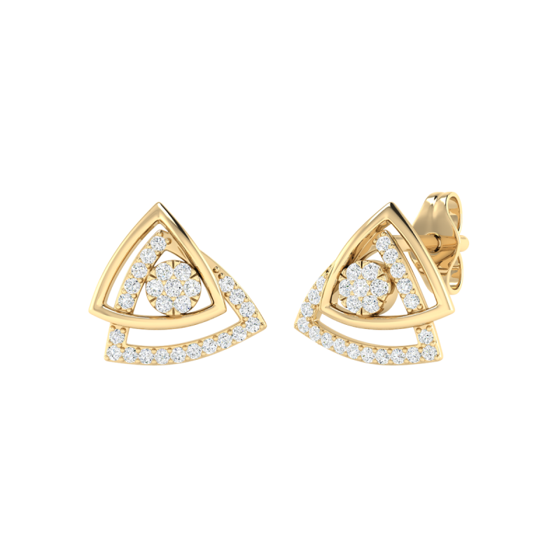 18 Karat Gold Luminous Eye Earrings with Diamonds