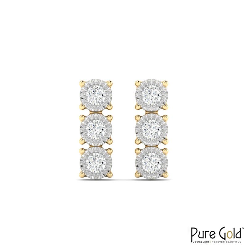 18 Karat Gold Moonlit Harmony Earrings with Diamonds