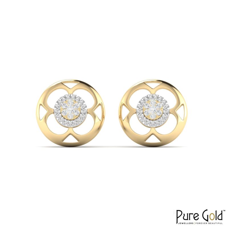 18 Karat Gold Mystic Charm Earrings with Diamonds