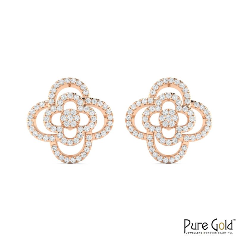 18 Karat Gold Eternal Bloom Earrings with Diamonds