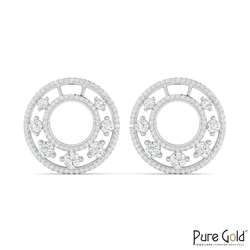 18 Karat Gold Infinity Spectrum Earrings with Diamonds