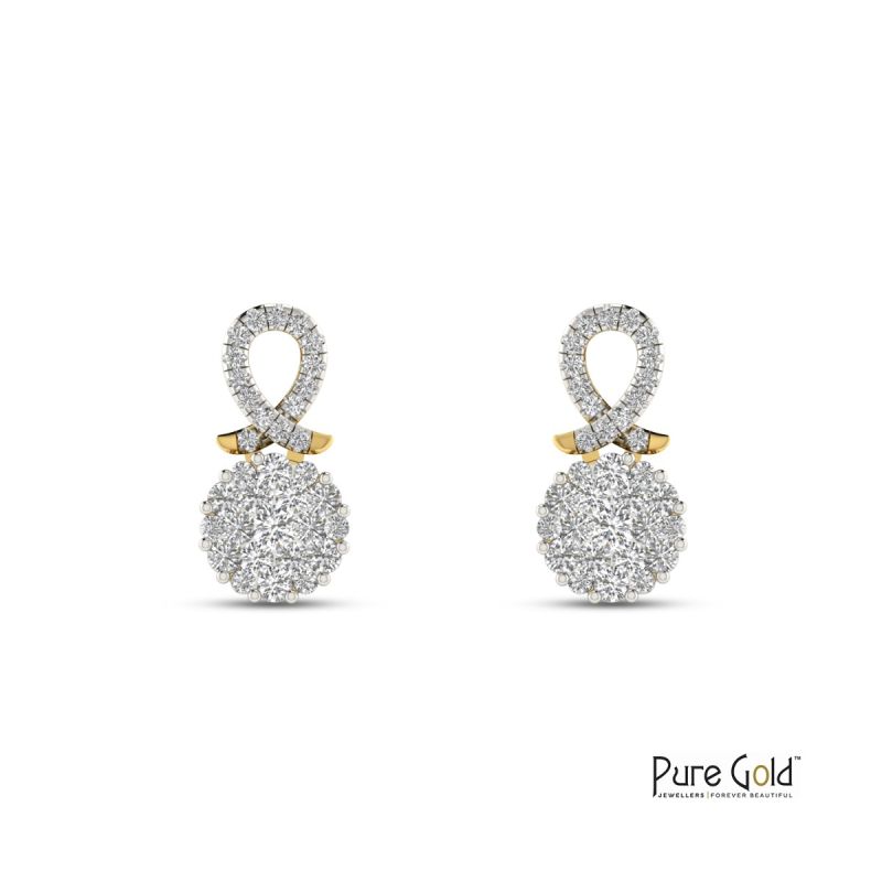 Dazzling Dew Drop Diamond Earrings - PGERG26326