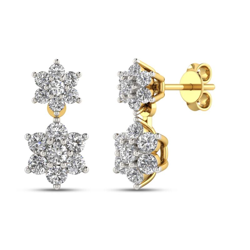 Double Starburst Earrings (18k, 0.35CTS)
