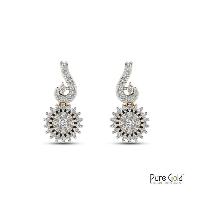 Elegant Sparkle Diamond Earrings - PGERG26546
