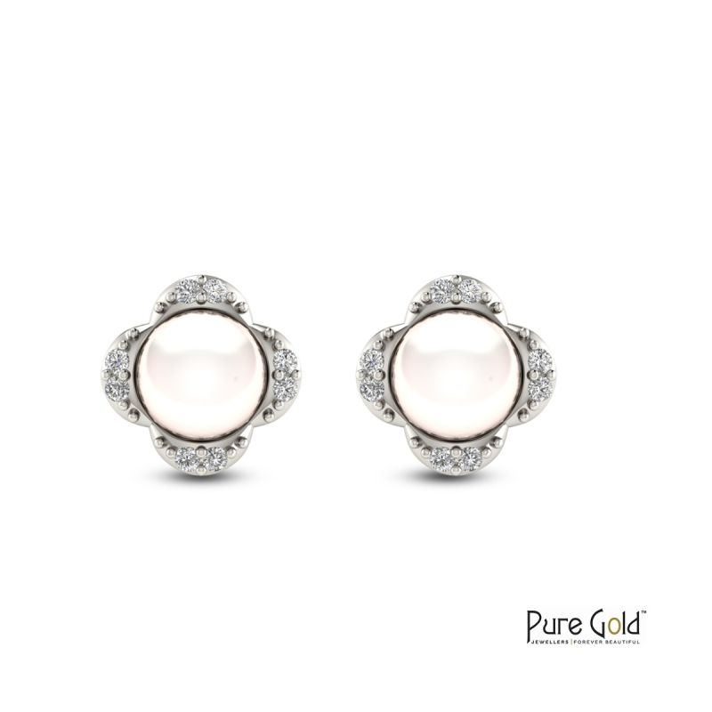 Trendy Pearl & Diamond Earring - PGERG28499