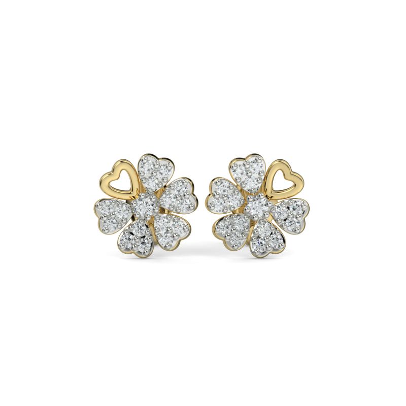 18 Karat Gold Pure Sparkle Floral Earrings - PGERG32337