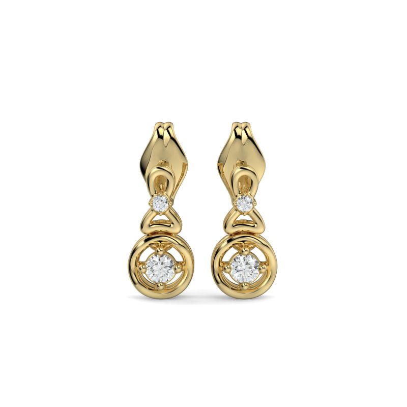 Halo of Light Diamond Earrings with 0.08 CTS and 18K gold