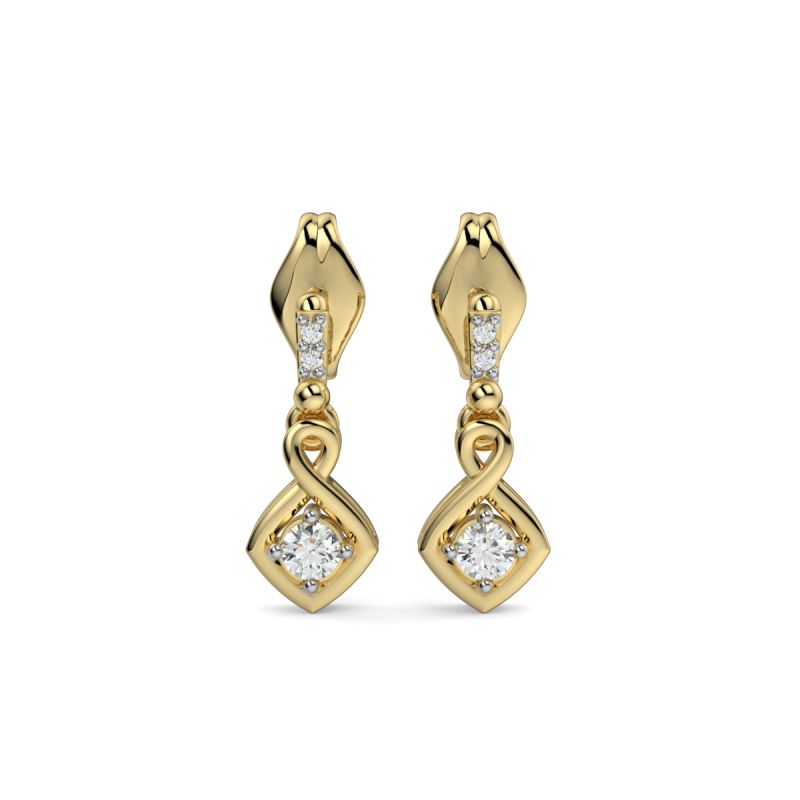 18 Karat Gold Elegant Diamond Earrings with 0.09 CTS