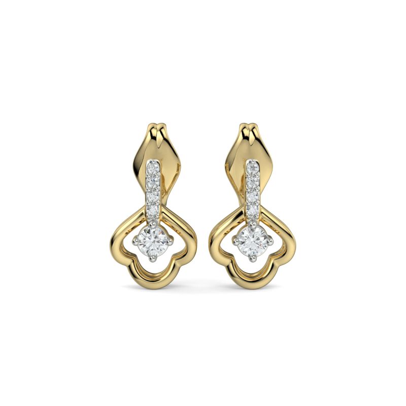 Celestial Ray Dangle Earrings (0.09 CT, 18K Gold) - PGERG32373