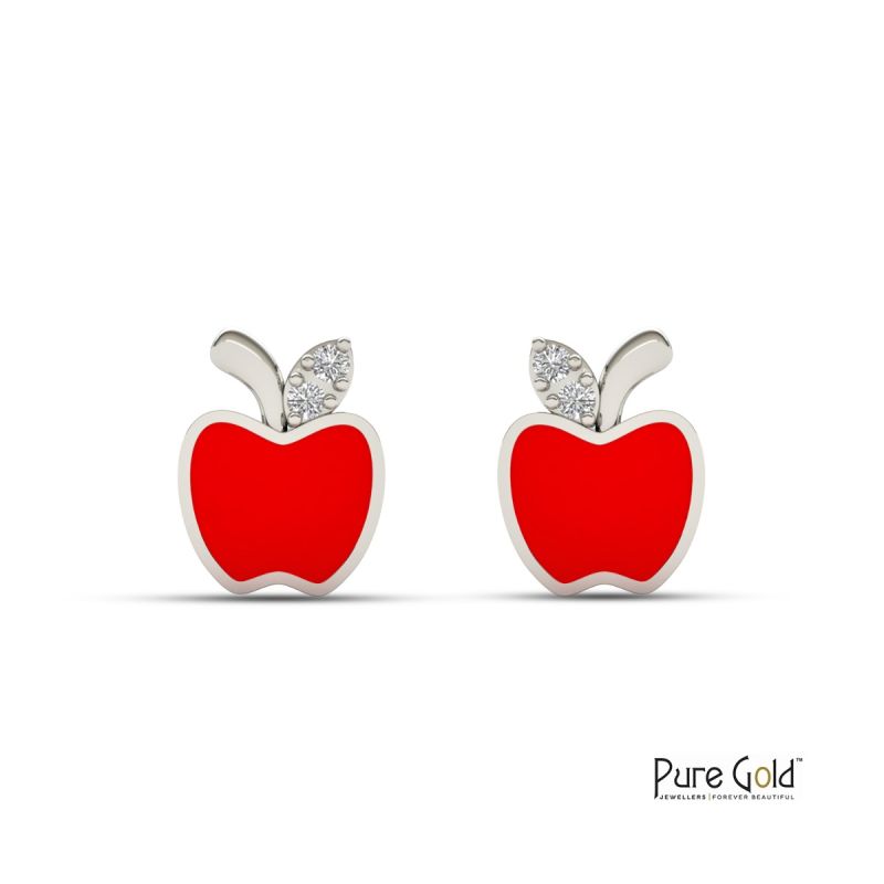 Bezzora’s Apple Charm Earrings (18k and 0.02 CTS)
