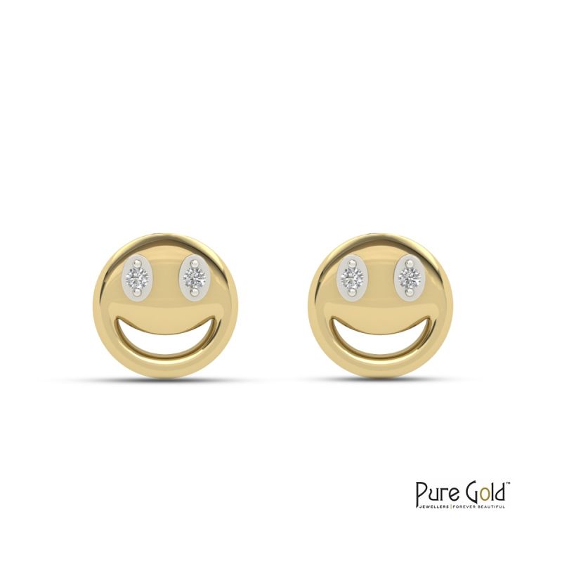 Smiley Sunshine Earrings (18k and 0.02CTS)