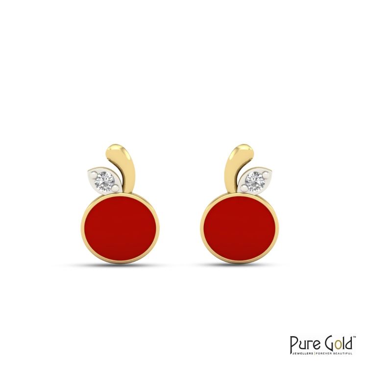 Bezzora's Little Cherry Charm Earring (18k and 0.02CTS)