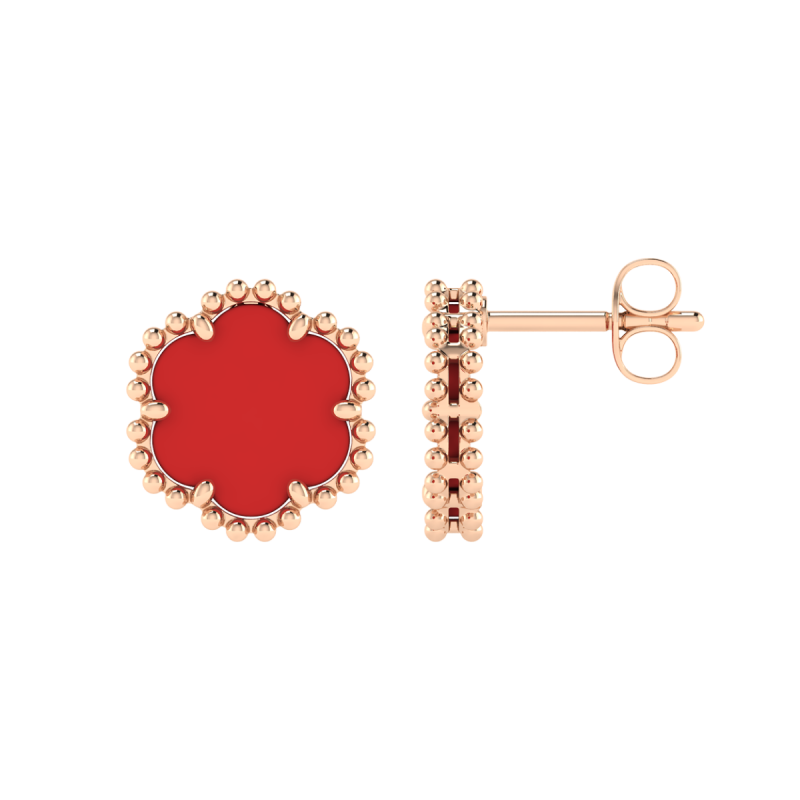 18K Gold Scarlet Petal Earrings