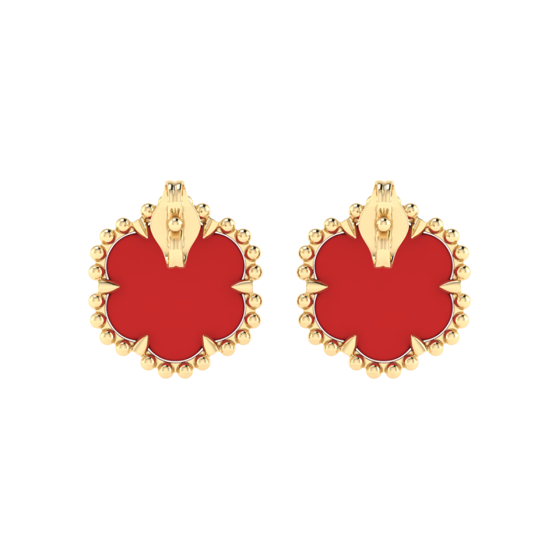 18K Gold Scarlet Petal Earrings