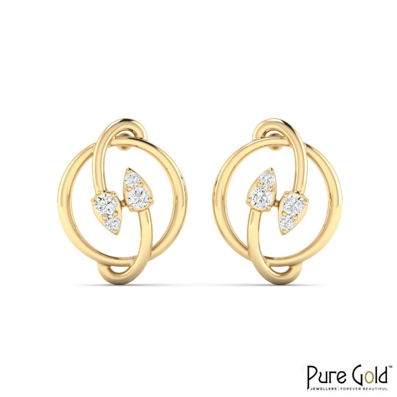 18 Karat Gold Twilight Embrace Earrings with Diamonds