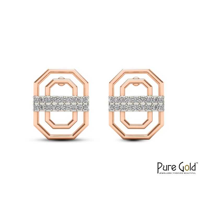 Pure Sparkle HexaLuxe Earring (18k and 0.11 CTS)