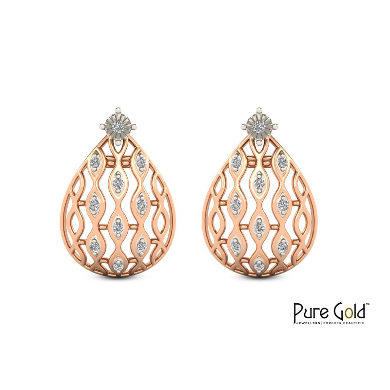Pure Sparkle Wave Earring (18k and 0.12 CTS)