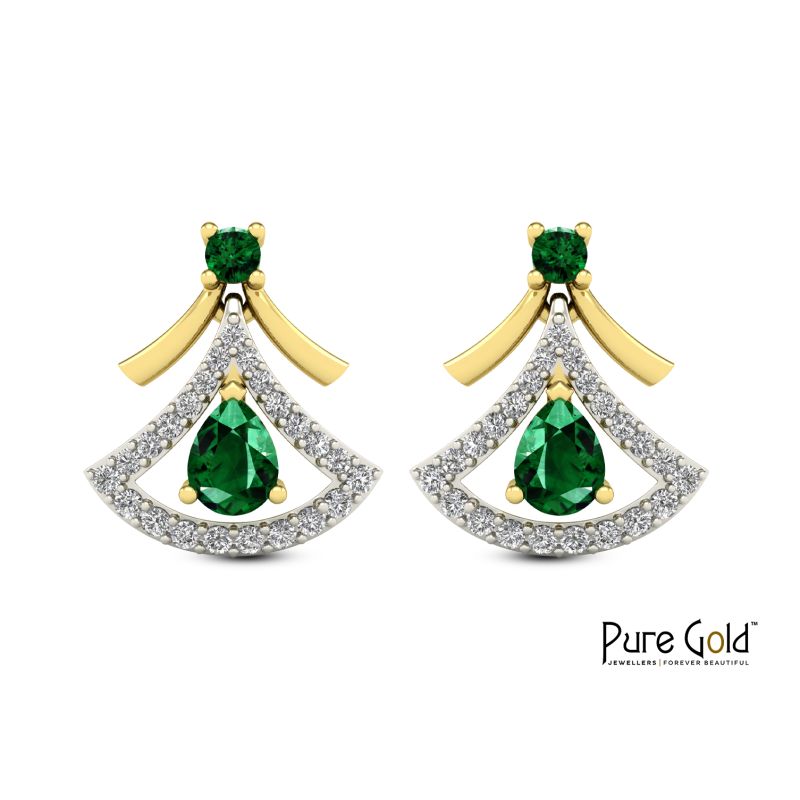 Pure Sparkle Radiant Fantail Earrings (18k and 0.21CTS)