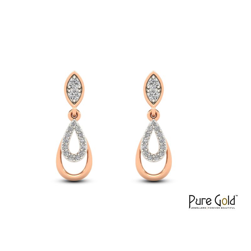Radiant Raindrop Earring (18k and 0.09 CTS)