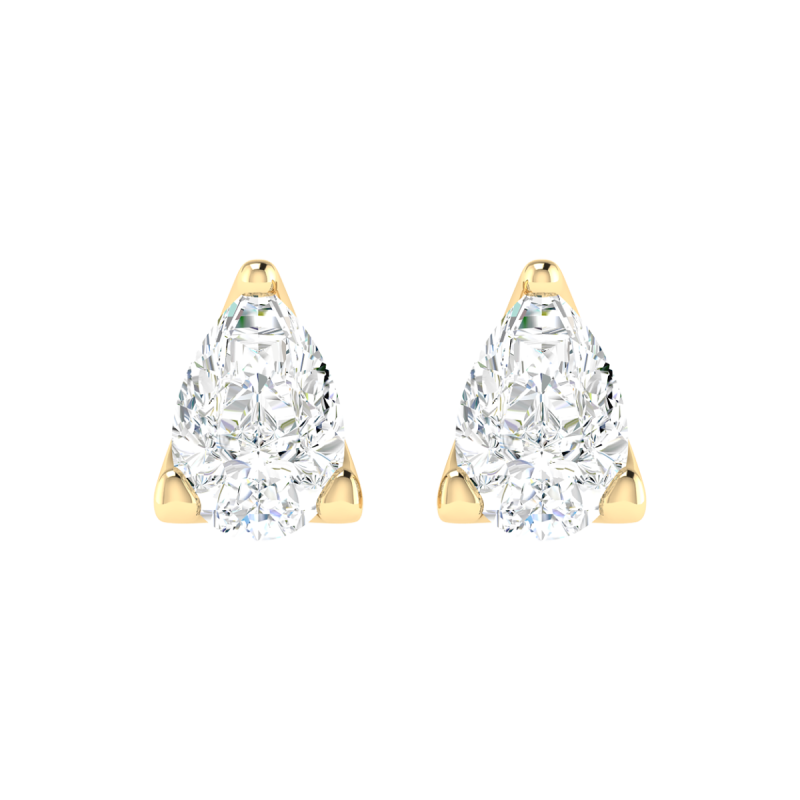18K Gold Radiant Glow Earrings with Lab-Grown Diamonds