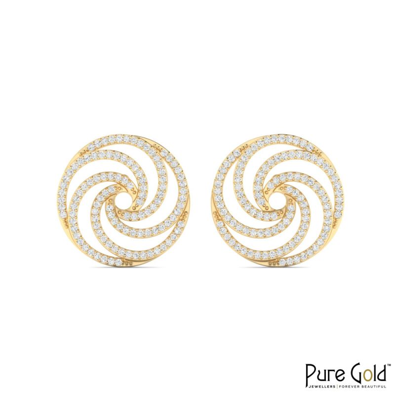 18 Karat Gold Phoenix Ember Earrings with Diamonds