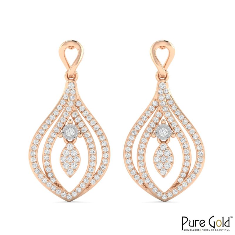 18 Karat Gold Enchanted Dewdrop Earrings with Diamonds