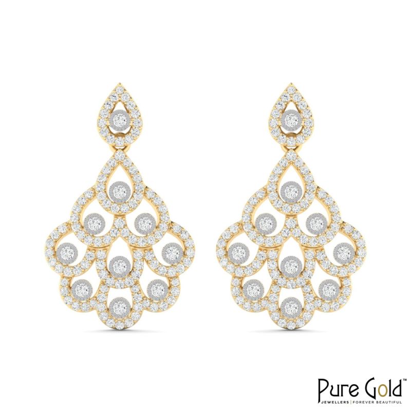 18 Karat Gold Imperial Charm Earrings with Diamonds