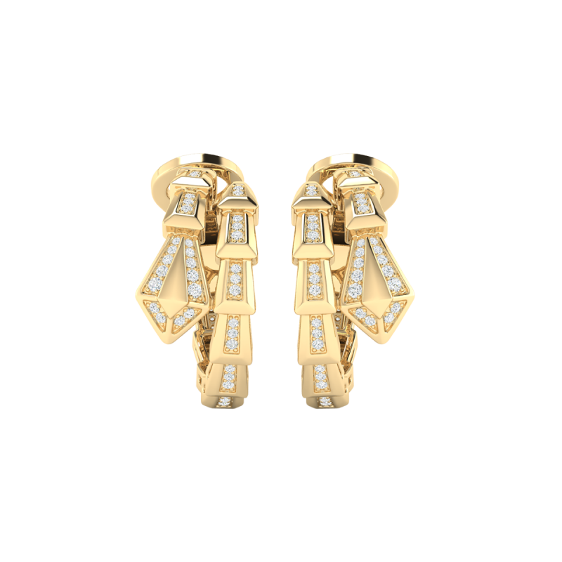18K Gold Imperial Serpent Earrings with Diamonds