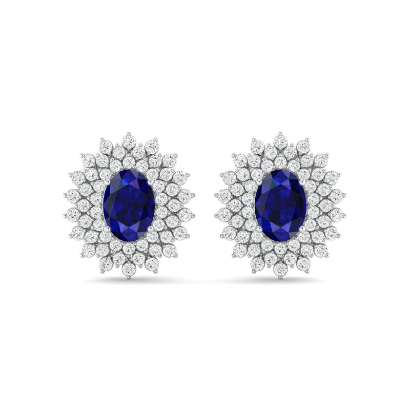18k Gold Azure Star Earrings with Diamonds