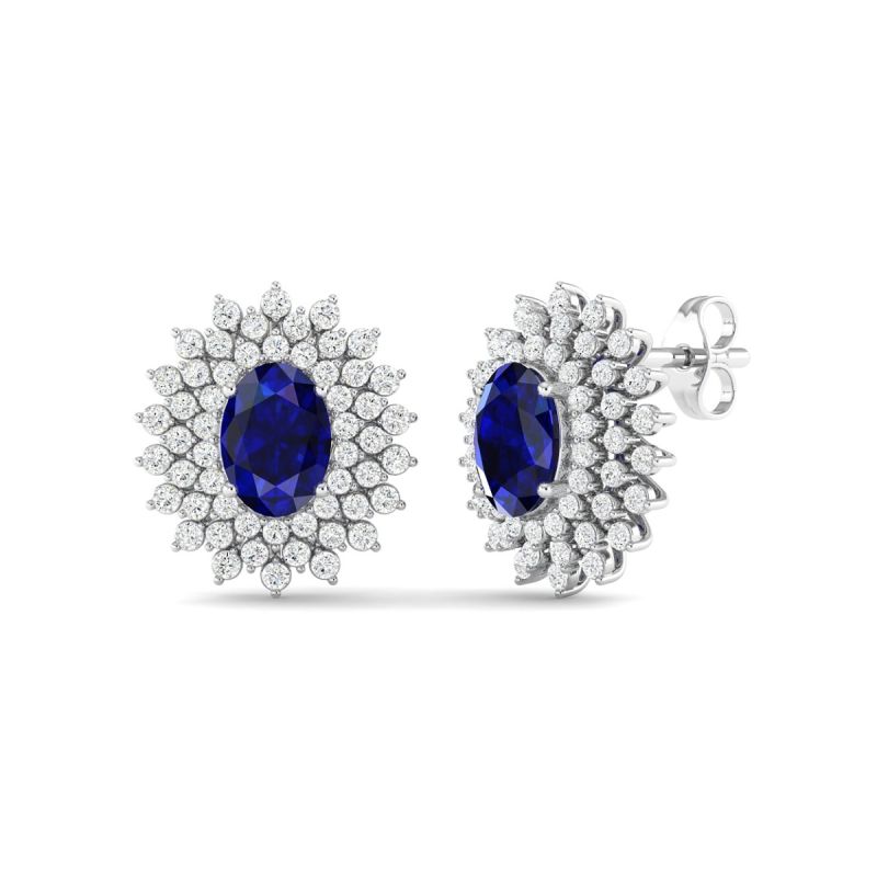 18k Gold Azure Star Earrings with Diamonds