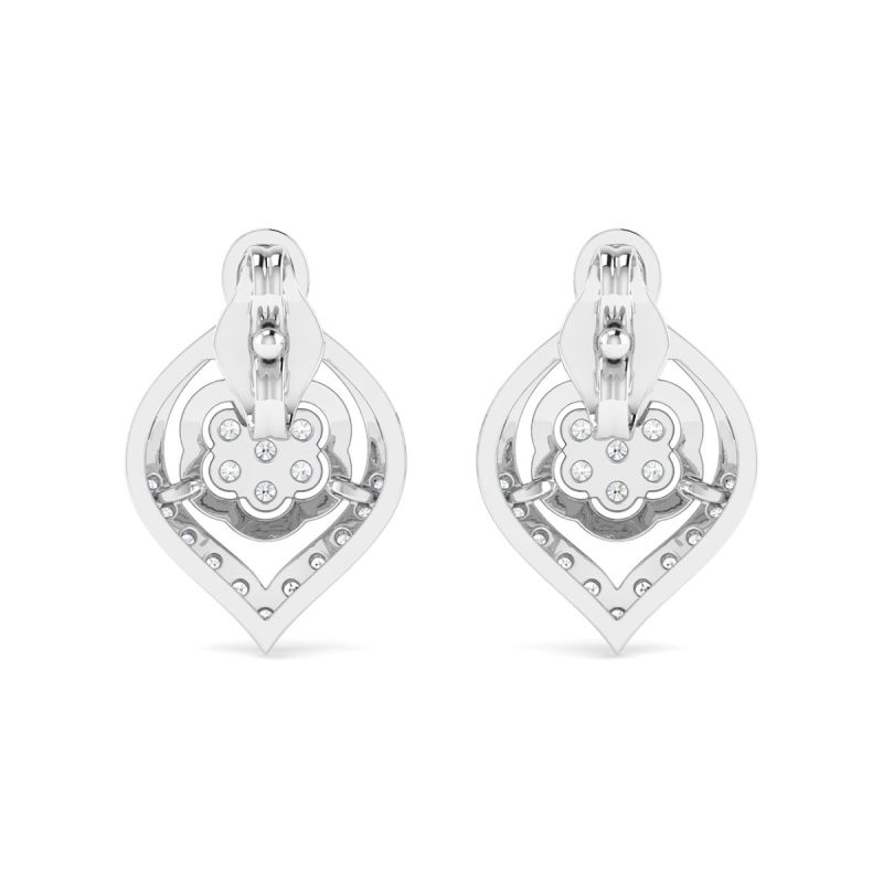 18k Gold Orchid Lace Earrings with Diamonds