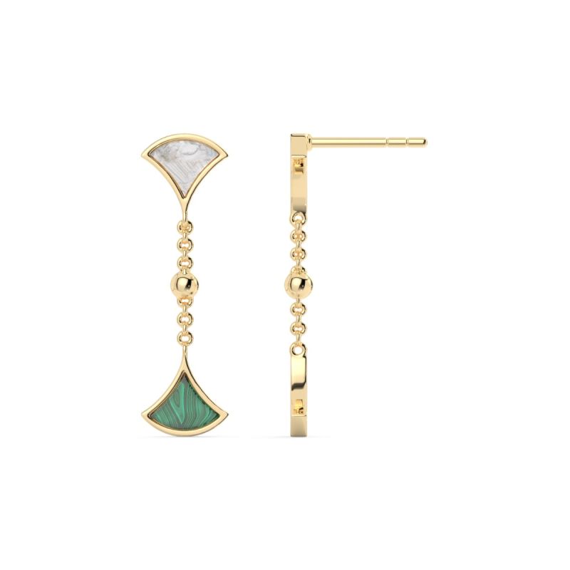 18k Gold Luciana Fern Drop Earrings