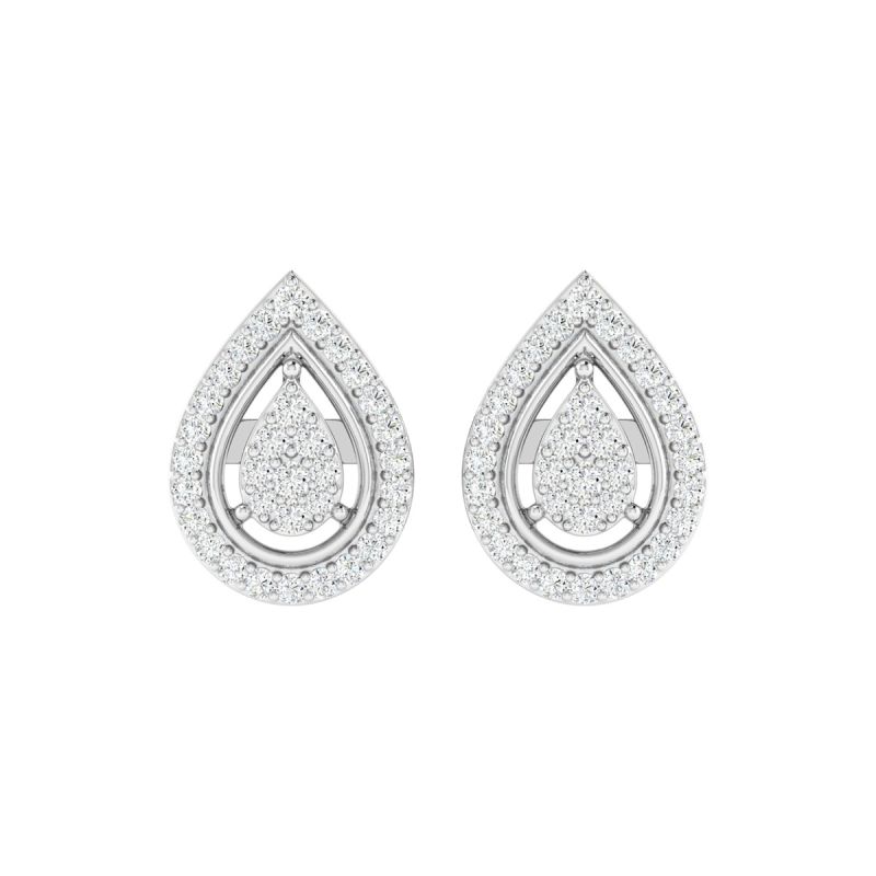 18K Gold Dewdrop Earrings with Diamonds