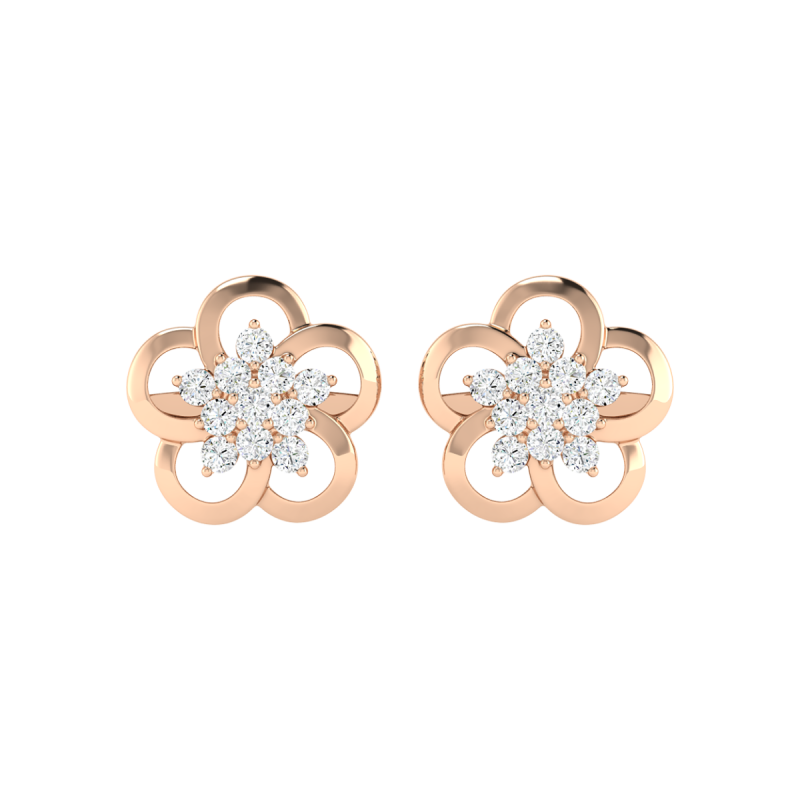 18K Gold Daisy Glow Earrings with Diamonds