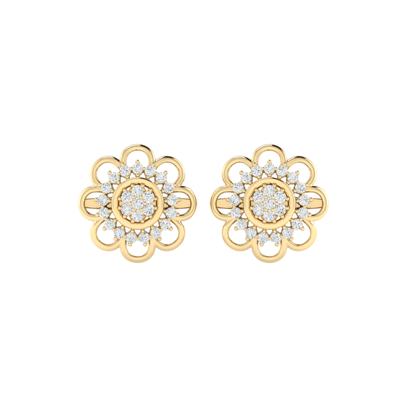 18K Gold Solar Grace Earrings with Diamonds