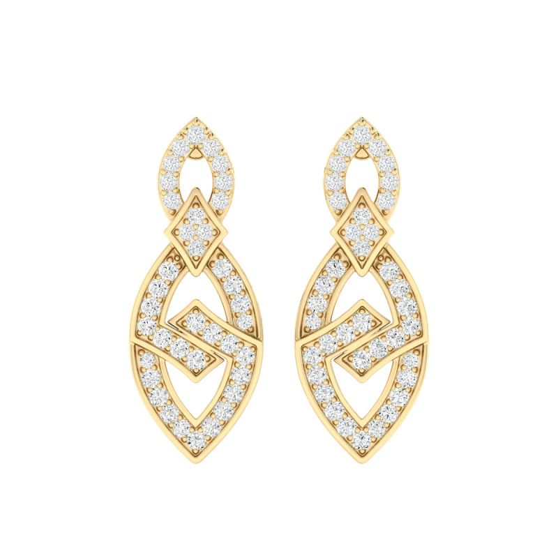 18K Gold Bond Loop Earrings with Diamonds