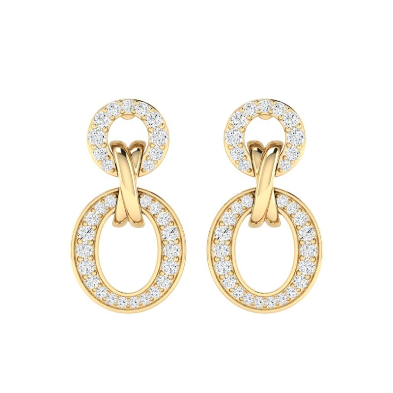 18K Gold Knotline Earrings with Diamonds