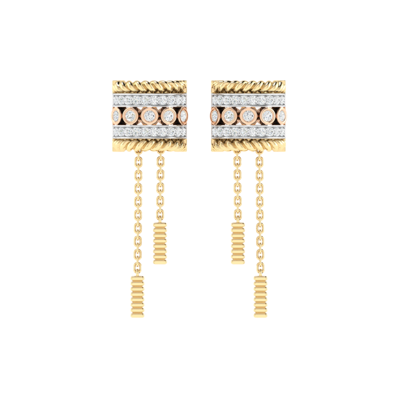 18K Gold Cadence Earrings with Diamonds